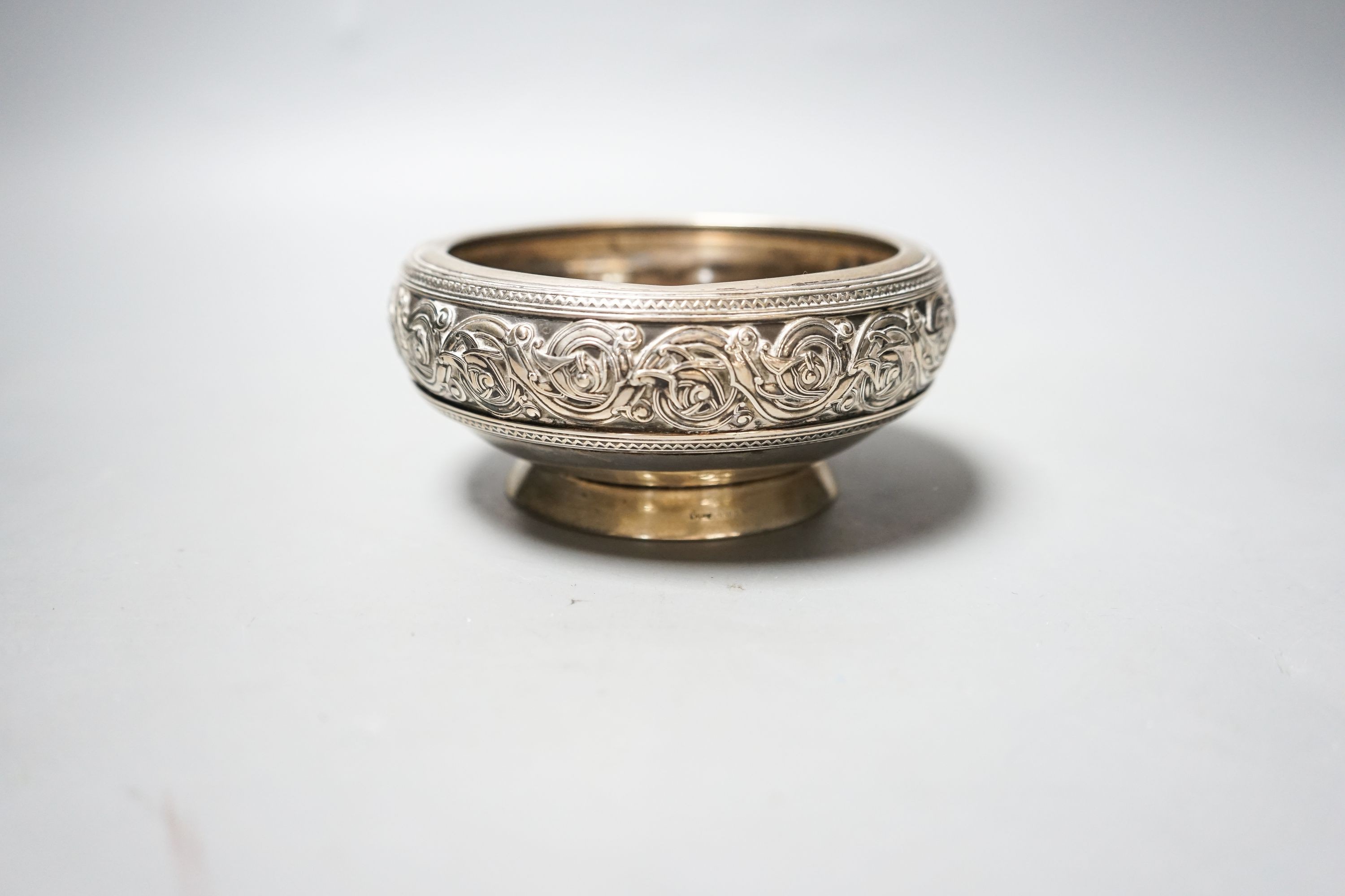 A 20th century Norwegian Thune embossed 830s white metal bowl, 12.7cm, 7oz.